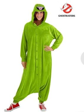 Ghostbusters Slimer Costume Onesie Adult Size S/M